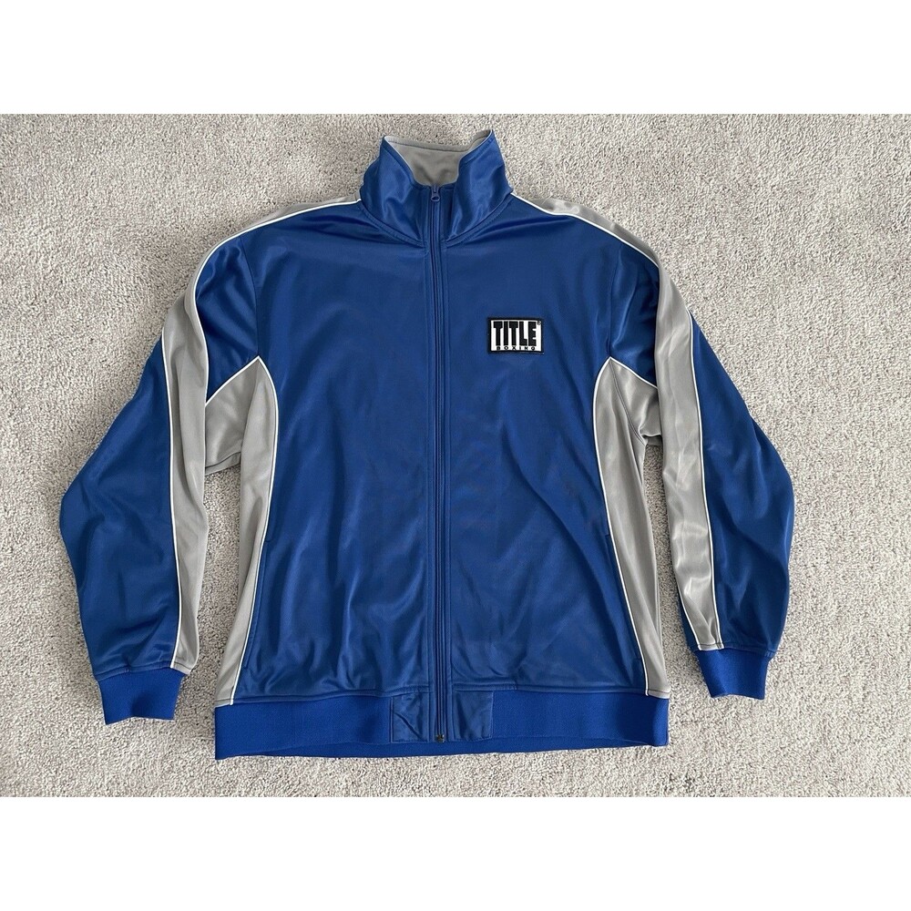 Vintage Title Boxing MMA Blue and Grey Jacket Full Zip Up With Pants Large Rare
